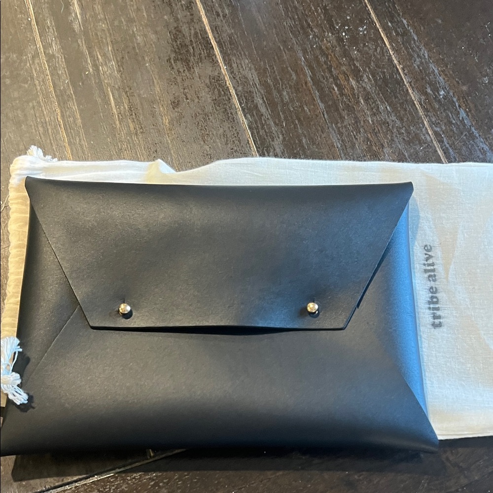 Tribe Alive Black Leather Clutch